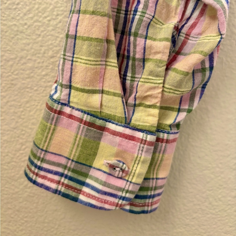 Ines de la Fressange for Uniqlo plaid linen/linen long sleeve shirt dress. NWOT - Picture 7 of 8